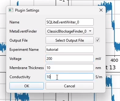 Writer parameters